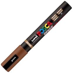 Marker cu varf pensula UNI PC 5BR Posca 1-4 mm maro M1614
