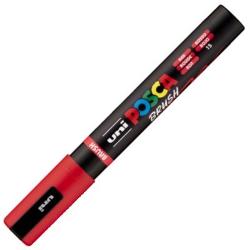 Marker cu varf pensula UNI PC 5BR Posca 1-4 mm rosu M1613