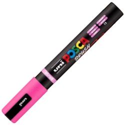 Marker cu varf pensula UNI PC 5BR Posca 1-4 mm roz M1612
