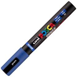 Marker cu varf pensula UNI PC 5BR Posca 1-4 mm albastru M1610