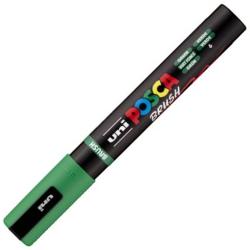Marker cu varf pensula UNI PC 5BR Posca 1-4 mm verde M1608