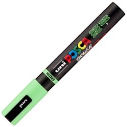 Marker cu varf pensula UNI PC 5BR Posca 1-4 mm verde deschis M1607