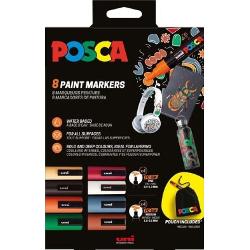Marker UNI PC 5M Posca 18-25 mm set cu 8 culori in cutie de carton M1645