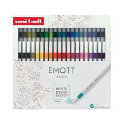 Fineliner 04 mm UNI  EMOTT  PEM SY  set de 40 culori  cutie cadou cu clapeta si magnet   F518