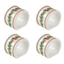 Completeaz&259; decorul mesei de s&259;rb&259;toare cu acest set elegant de 4 inele pentru &537;erve&539;ele din colec&539;ia Magie de Noël semnat&259; Easy Life Fiecare inel este realizat din por&539;elan fin &537;i 