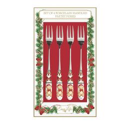 Adaug&259; o not&259; elegant&259; &537;i festiv&259; meselor de s&259;rb&259;toare cu acest set de 4 furculi&539;e din colec&539;ia Magie de Noël de la Easy Life Fiecare furculi&539;&259; are un mâner din por&539;elan 