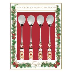 Adaug&259; un strop de elegan&539;&259; &537;i spirit festiv momentelor tale dulci cu acest set rafinat de 4 linguri&539;e din colec&539;ia Magie de Noël semnat&259; Easy Life Fiecare linguri&539;&259; are un mâner din 