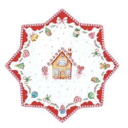 Adaug&259; un strop de magie festiv&259; meselor tale cu acest platou din por&539;elan fin parte din colec&539;ia Sweet Christmas de la Easy Life Cu o form&259; juc&259;u&537;&259; de stea &537;i decorat cu strong data-start400 