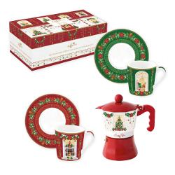 Bucur&259;-te de aroma autentic&259; a cafelei italiene cu acest elegant set Moka din colec&539;ia Festive Avenue de la Easy Life Setul con&539;ine un aparat de cafea tip Moka &537;i strong data-start390 