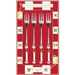 Completeaz&259; mesele festive cu acest set elegant de 4 furculi&539;e cu mânere din por&539;elan parte din colec&539;ia Christmas Tale de la Easy Life Realizate din por&539;elan fin de înalt&259; calitate furculi&539;ele sunt 