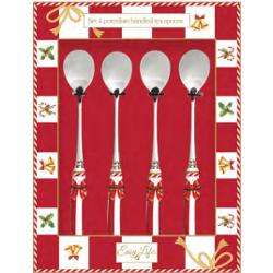 Adaug&259; un strop de rafinament &537;i spirit festiv meselor tale de s&259;rb&259;tori cu acest set de 4 linguri&539;e elegante parte din colec&539;ia Christmas Tale de la Easy Life Realizate din por&539;elan fin de înalt&259; 