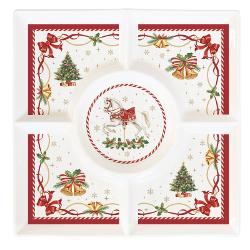 Adaug&259; un strop de magie Cr&259;ciunului pe masa ta cu acest platou pentru aperitiv din por&539;elan fin parte din colec&539;ia Christmas Tale de la Easy Life Realizat din por&539;elan alb de înalt&259; calitate platoul este decorat 