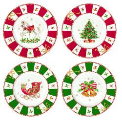 Completeaz&259; mesele festive cu acest set de 4 farfurii din por&539;elan fin parte din colec&539;ia Christmas Tale de la Easy Life Farfuriile realizate din por&539;elan alb de înalt&259; calitate sunt decorate cu detalii 