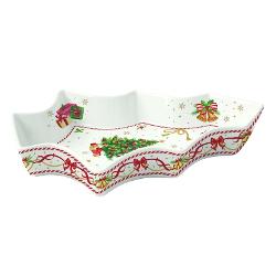 Îmbog&259;&539;e&537;te decorul mesei de s&259;rb&259;tori cu acest platou din por&539;elan în form&259; de brad parte din colec&539;ia Christmas Tale de la Easy Life Realizat din por&539;elan fin de înalt&259; calitate 