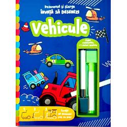 Hai sa te distrezi Invata sa desenezi vehicule Urmareste instructiunile si invata sa desenezi exersand cu ajutorul cariocilor speciale pe paginile reutilizabile lucioase Daca ai gresit nici o problema Sterge si deseneaza din nou• Invata pas cu pas ghiduri vizuale usor de urmarit• Pagini reutilizabile deseneaza si sterge de nenumarate ori• 2 carioci speciale cu buretel traseu clar  sters rapid• Potrivit pentru acasa scoala sau 