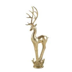Un simbol elegant al sezonului festiv acest ren decorativ din colec&539;ia Mascagni Casa aduce o not&259; de str&259;lucire &537;i rafinament în orice decor de iarn&259; Realizat din r&259;&537;in&259; cu finisaj auriu 