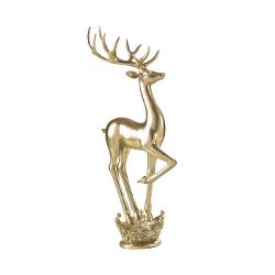Un simbol elegant al sezonului festiv acest ren decorativ din colec&539;ia Mascagni Casa aduce o not&259; de str&259;lucire &537;i rafinament în orice decor de iarn&259; Realizat din r&259;&537;in&259; cu finisaj auriu 