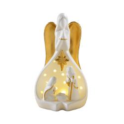 Adaug&259; un plus de rafinament &537;i spiritualitate decorului t&259;u de s&259;rb&259;tori cu aceast&259; figurin&259; elegant&259; reprezentând Sfânta Familie semnat&259; Mascagni CasaRealizat&259; din por&539;elan cu detalii atent 