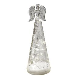 Completeaz&259; decorul festiv sau interiorul casei tale cu acest înger rafinat realizat din sticl&259; elegant&259; &537;i iluminat cu LED-uri care aduce o atmosfer&259; cald&259; &351;i primitoare Modelul are dimensiunile de 85 × 24 cmMaterialul sticlei confer&259; produsului un efect translucid subtil &537;i sofisticat iar iluminarea LED 