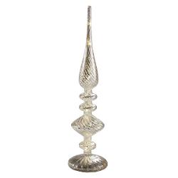 Acest decor elegant din sticl&259; argintie aduce un accent sofisticat în orice spa&539;iu de s&259;rb&259;toare Cu lumini LED integrate &537;i aspect de oglind&259; antichizat&259; piesa reflect&259; subtil lumina creând o atmosfer&259; cald&259; &537;i 