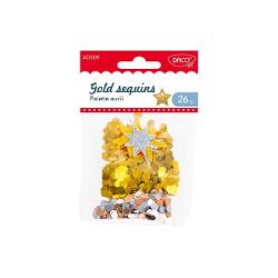 Adaug&259; un strop de str&259;lucire &537;i rafinament proiectelor tale cu paietele aurii DACOAcest set con&539;ine 26 de grame de paiete diverse din plastic &537;i spum&259; autoadeziv&259; perfecte pentru a transforma orice idee creativ&259; într-o capodoper&259; sclipitoare Potrivite pentru decora&539;iuni de s&259;rb&259;tori felicit&259;ri sau accesorii handmade paietele se aplic&259; u&537;or &537;i aduc un plus de elegan&539;&259; fiec&259;rui 