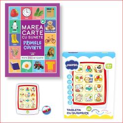 Un set interactiv care transform&259; înv&259;&539;area în joac&259; Con&539;ine cartea bestseller „Bebe înva&539;&259; Marea carte cu sunete” plin&259; de imagini colorate &537;i sunete amuzante &537;i tableta educativ&259; cu surprize care dezvolt&259; aten&539;ia coordonarea &537;i curiozitatea celor 