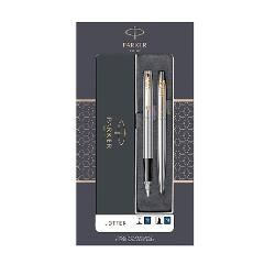 Set cu Pix si Stilou Parker Jotter metal SS-GT