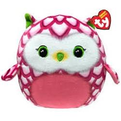 Jucarie de plus TY Squishy Beanie - Tootie bufnita roz 22 cm TY 39398