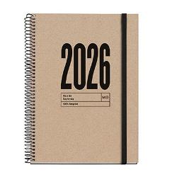 Agenda cu spira Miquelrius Plus 155x213 mm datata saptamanal Natural MR34550