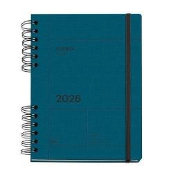 Agenda cu spira Miquelrius Plus 160x218 mm datata saptamanal Navy Back to Basics MR34564