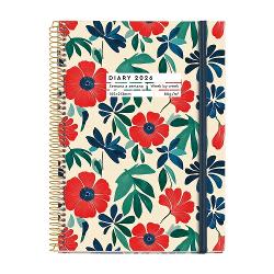 Agenda cu spira Miquelrius Plus 155x213 mm datata saptamanal Anemone Natura MR34540 