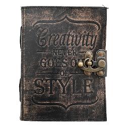 Jurnal Vintage dimensiune 175 x 125 cm coperti din piele naturala cusute manual hartie lucrata manual din bumbac inchizatoare metalica tip ancora