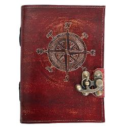 Jurnal Vintage dimensiune 175 x 125 cm coperti din piele naturala cusute manual hartie lucrata manual din bumbac inchizatoare metalica tip ancora