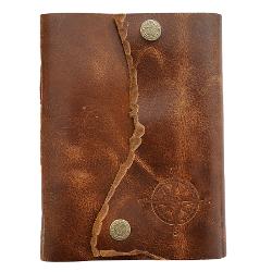 Jurnal Vintage dimensiune 175 x 125 cm coperti din piele naturala cusute manual hartie lucrata manual din bumbac inchizatoare cu capse metalice