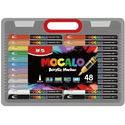 Setul MOCALO M&G aduce libertate creativ&259; pe o varietate de suprafe&539;eMarkerele cu vârf tip pensul&259; ofer&259; control excelent al grosimii linieivopsea acrilic&259; foarte pigmentat&259; &537;i un mecanism cu supape careprevine scurgerile &537;i asigur&259; dozarea optim&259; a cerneliiFormat compact – u&537;or de depozitat &537;i transportatVârf tip pensul&259; pentru linii fine sau late în 