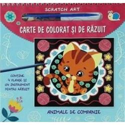 O altfel de carte de colorat pentru copiiCei mici se vor distra si vor invata animalele colorand desenele atragatoare dar nu numaiCartea mai contine 4 planse razuibileFolosind un instrument special inclus copiii le pot razui cum doresc pentru a crea propriile modele