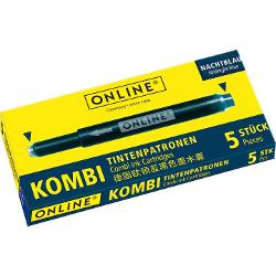 Cartus combi cu doua capete partea subtire pentru toate sistemele standard Online si partea groasa pentru stilouri Lamy Cartusul de cerneala intotdeauna potrivit Cerneala de inalta calitate garanteaza o culoare intensa si o calitate deosebita a scrierii 5 cartuseset