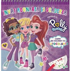 Invat adunarea si scaderea impreuna cu Polly Pocket Carte de colorat cu autocolanteCopiii vor colora si in acelasi timp vor invata adunarea si scaderea intr-un mod amuzant Ei vor colora imaginile conform codului de culori de pe fiecare pagina Cifra sau rezultatul operatiei de adunare sau de scadere le va spune ce culoare sa foloseasca