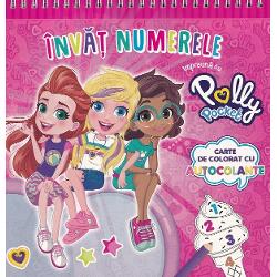 Invat numerele impreuna cu Polly Pocket Carte de colorat cu autocolanteCopiii vor colora si in acelasi timp vor invata numerele intr-un mod amuzant Ei vor colora imaginile conform codului de culori de pe fiecare pagina Cifra le va spune ce culoare sa foloseasca