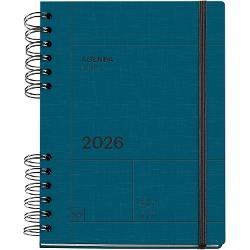 Agenda cu spira Miquelrius Plus 164x218 mm datata zilnic Navy Back to Basics MR34558