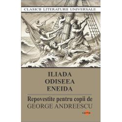 Iliada Odiseea Eneida repovestire pentru copii-George AndeescuCeea ce numim mitologie antica este ceea ce batranii le povesteau copiilor Felul in care ne-a parvenit mitologia se datoreaza marilor scriitori clasici Homer Hesiod Vergiliu etc Trasatura distinctiva a mitologiei tine tocmai de statutul de poveste in care intotdeauna se intampla evenimente exceptionale si care nu propune vreo explicatie teoreticap 