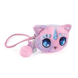 Portofelul pufos Nebulous Stars – personaj Stella este un accesoriu adorabil creat special pentru feti&539;ele care iubesc magia &537;i culorile pastel Realizat din material plu&537;at roz &537;i mov lila portofelul are forma personajului Stella – o pisicu&539;&259;-unicorn cu urechi 