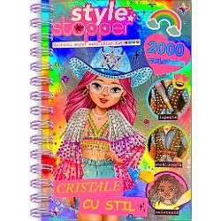 Activit&259;&539;i cu cristale &537;i carte de colorat2000 cristale  6 plan&537;e creative  kit aplicare cristale