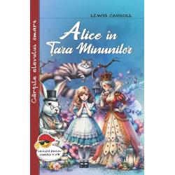 Alice in tara minunilor-Lewis CarrollCe ati face daca v-ati trezi deodata ca sunteti mai inalti decat casa ori mai mici decat o pisica Ori daca ati avea puterea de a vorbi cu animale si pasari Sau daca v-ati afla intr-o sala de judecata In cele douasprezece capitole o vom insoti pe Alice in tot felul de aventuri sub pamant prin apa si in aer si vom afla cum sa ne descurcam in situatii dintre cele mai neobisnuite N-as vrea 