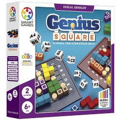 Genius Square este un joc de logica si strategie rapid destinat atat copiilor cat si adultilor Jocul include o tabla impartita in grile pioni de diferite forme si sase zaruri Scopul este sa completezi tabla de joc plasand toate piesele tale in grila dupa ce au fost stabilite coordonatele cu ajutorul zarurilor Este recunoscut pentru beneficiile pe care le aduce dezvoltarii cognitive stimuland gandirea logica si capacitatea de rezolvare rapida a problemelor Ce este si mai interesant 
