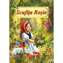 Scufita Rosie-Poveste ilustrataScufita rosie repovestita dupa fratii Grimm este o carte adaptata pentru copiii de gradinita si cei din clasele mici care abia au invatat sa citeasca Ilustratiile colorate stimuleaza creativitatea copiilor care pot vizualiza mai usor firul povestiiTextul cartii are un format mare si este structurat pe paragrafe carora le corespund ilustratii specifice 
