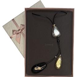 Colier alama 3 culori pe fir textil 80 5cm 7814