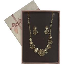 Set colier si cercei alama auriu 42 7cm GA290