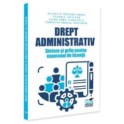 Cartea se adreseaza in primul rand studentilor care vor sustine examenul de licenta la facultatile de administratie publica Totodata aceasta lucrare poate reprezenta un instrument didactic util si speram eficient pus la dispozitia cadrelor didactice care pregatesc studentii pentru a deveni performanti in vederea sustinerii acestor examene Lucrarea cuprinde 13 capitole sintetice aferente materiei studiate la disciplina Drept administrativ iar la final teste 