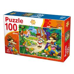 Jocul puzzle este o modalitate inedit&259; pentru a-i face cuno&537;tin&539;&259; copilului t&259;u cu personaje îndr&259;gite din basmele clasice Scufi&539;a Ro&537;ie s-a oprit în p&259;dure s&259; adune floricele iar Lupul cel R&259;u o pânde&537;te la fiecare pas O scen&259; adorabil&259; plin&259; de culoare îi atrage pe cei mici &537;i le stârne&537;te interesul pentru joc &537;i poveste Jocul puzzle 